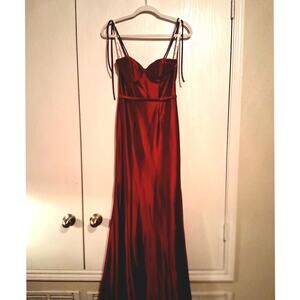Jules & Cleo Allover Stretch Satin Corset Sheath Gown from David's Bridal